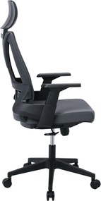 BF8750 Πολυθρόνα Γραφείου Διευθυντή, Mesh Γκρι, Ύφασμα Γκρι   1τμχ