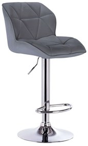 Σκαμπό Μπαρ Bar 86 Margo (Σετ 2Τμχ) 43.0203.S 42x49x109cm Grey Μέταλλο,Τεχνόδερμα
