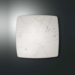 Φωτιστικό Οροφής - Τοίχου Domino 3144-61-102 White Fabas Luce Μέταλλο,Γυαλί