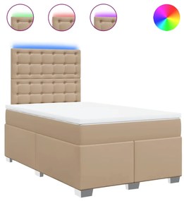 Κρεβάτι Boxspring με Στρώμα Καπουτσίνο 120x200εκ.από Συνθ.Δέρμα - Καφέ