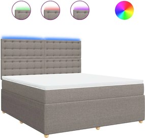 vidaXL Κρεβάτι Boxspring με Στρώμα Taupe 180x200 εκ. Υφασμάτινο