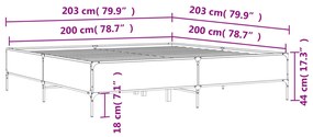 ΠΛΑΙΣΙΟ ΚΡΕΒΑΤΙΟΥ SONOMA ΔΡΥΣ 200X200 ΕΚ. ΕΠΕΞ. ΞΥΛΟ &amp; ΜΕΤΑΛΛΟ 3279778