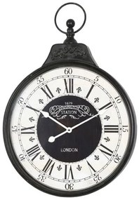 Ρολόι τοίχου Cloco Inart μέταλλο σε μαύρη απόχρωση 60x6x86εκ 351-000023 351-000023 Μαύρο