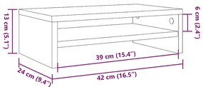 vidaXL Βάση Οθόνης Γυαλιστερό Λευκό 42 x 24 x 13 εκ. από Επεξ. Ξύλο