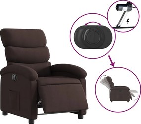 vidaXL Πολυθρόνα Ανακλινόμενη Ηλεκτρική Σκούρο Καφέ Υφασμάτινη