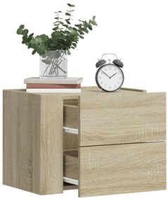 vidaXL Κομοδίνα Επιτοίχια 2 τεμ. Sonoma Δρυς 45x30x35 εκ.