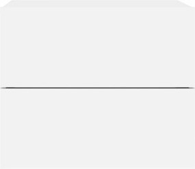 vidaXL Κομοδίνο Επιτοίχιο με Φώτα LED Λευκό