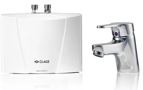 Clage M3 END Ταχυθερμοσίφωνας νιπτήρα με αναμεικτική Βρύση 3.5kw Λευκός