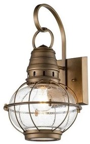 Φανάρι Απλίκα Φωτιστικό Τοίχου 1xE27 IP44 40cm Bridgepoint Elstead Lighting-KL-BRIDGEPOINT-M-NBR-Ορείχαλκος KL-BRIDGEPOINT-M-NBR