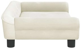 vidaXL Κρεβάτι Σκύλου Κρεμ 70 x 48 x 22 εκ. Βελούδινο