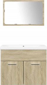 vidaXL Σετ Επίπλων Μπάνιου 3 Τεμαχίων Sonoma Δρυς Επεξεργασμένο Ξύλο