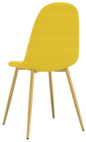 vidaXL Καρέκλες Τραπεζαρίας 6 τεμ. Κίτρινο Μουσταρδί Βελούδινες