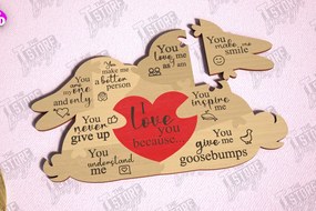 Intra απο ξύλο plywood 3mm-4mm πάχος – Παζλ του Αγίου Βαλεντίνου | Ρομαντικό δώρο Δίασταση 20x20 cm INTRAFABR-112093317