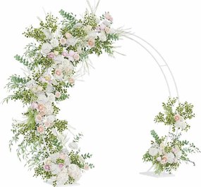 vidaXL Διπλός Γάμος Αψίδα Λευκό 220 x 45 x 200 εκ. Ατσάλι