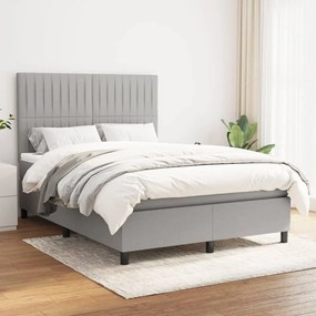 ΚΡΕΒΑΤΙ BOXSPRING ΜΕ ΣΤΡΩΜΑ ΑΝΟΙΧΤΟ ΓΚΡΙ 140X190 ΕΚ. ΥΦΑΣΜΑΤΙΝΟ 3141929