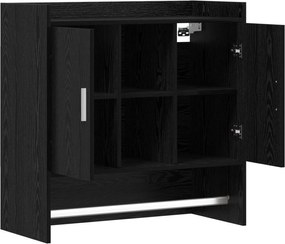 vidaXL Ράφι Τοίχου Επιτοίχιο Μαύρη Δρυς 80 x 36 x 80 εκ