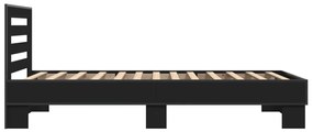 vidaXL Πλαίσιο Κρεβατιού Μαύρο 100x200 εκ. Επεξ. Ξύλο &amp; Μέταλλο