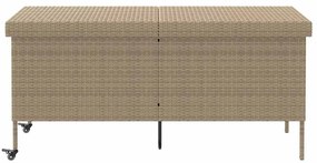 vidaXL Κουτί Αποθήκευσης Κήπου με Ρόδες 160x55x75 εκ. Συνθετικό Ρατάν