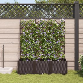 vidaXL Γλάστρα Κηπουρικής με Πλέκτη 3 τεμ Καφέ 120x40x143 εκ.