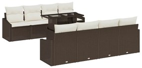 vidaXL Σετ Καναπέ Κήπου 7 pcs Καφέ και κρεμ 100 x 55 x 73 εκ