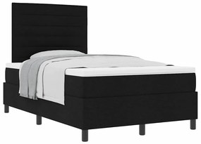 vidaXL Κρεβάτι με ελατήρια με στρώμα Μαύρο 120 x 200 cm ύφασμα