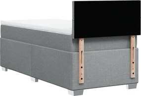 vidaXL Κρεβάτι Boxspring με Στρώμα Ανοιχτό Γκρι 80x200 εκ. Υφασμάτινο