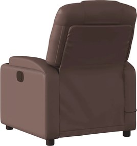 vidaXL Πολυθρόνα Μασάζ Ανακλινόμενη Καφέ από Συνθετικό Δέρμα