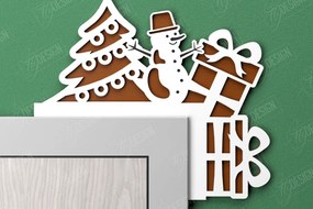 Σετ των 2 Intra απο ξύλο plywood 3mm-4mm πάχος Χριστουγεννιάτικες γωνίες πόρτας | Πινακίδα πόρτας | CNC Δίασταση 15x15 cm INTRAFABR-107188731