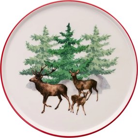 Service Plate Set (6 Pieces) Deer Pastoral Multicolor