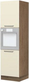 Επιδαπέδιο ντουλάπι φούρνου ψηλό Modena K21-60-2KR-Φυσικό σκούρο - Μπεζ - 60.00Χ60.00Χ216.00cm