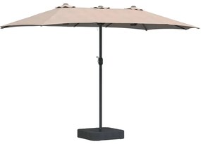 vidaXL Ομπρέλα Κήπου Taupe 385 x 209 x 244 εκατοστά ύφασμα