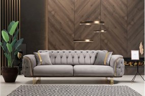 Stewehome Σετ Καναπέδων 3+3+1 Φούξια &amp;amp; Γκρι 225x85x95 cm