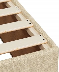 vidaXL Σκελετός Κρεβατιού Χωρίς Στρώμα Κρεμ 140x200 εκ.Υφασμάτινο
