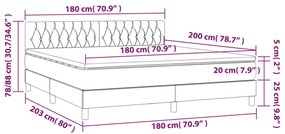 Κρεβάτι Boxspring με Στρώμα Μαύρο 180x200 εκ. Βελούδινο - Μαύρο