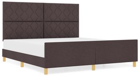 vidaXL Κρεβάτι Σκελετός Σκούρο Καφέ 180x200 εκ. Υφάσμα