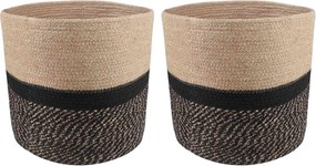 vidaXL Σετ Γλαστρών 2 pcs Φυσικό και Μαύρο Ø 28 x 28 εκ