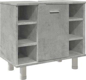 vidaXL Ντουλάπι Νιπτήρα Γκρι Σκυροδέματος 60x32x53,5 εκ. Επεξ. Ξύλο