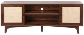 VEVOR Rattan-TV-Ständer 191cm Fernseher Boho-TV-Schrank Fernsehschrank Walnuss