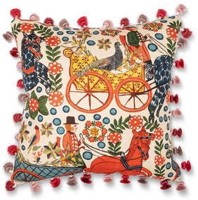 Μαξιλάρι Διακοσμητικό (Με Γέμιση) Fasnacht LC40193 Multi-White MindTheGap 50Χ50 50x50cm Cotton,Feather