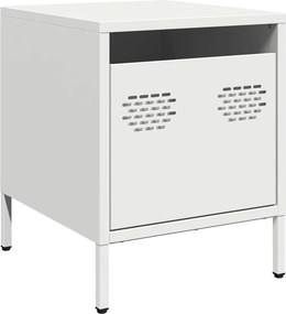 vidaXL Κομοδίνα 2 τεμάχια Λευκό 35x39x43,5 cm Ατσάλι