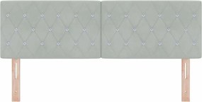 vidaXL LED κεφαλάρι με κεφαλάρι Ανοιχτό γκρι 160 cm Πολυεστέρας