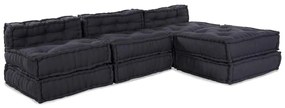 vidaXL Modular Pouffes 4 τεμάχια Ανθρακί Ύφασμα