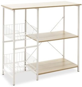 Επιδαπέδια ραφιέρα Noon με MDF χρώμα φυσικό-λευκό 80x34x75εκ 80x34x75 εκ.