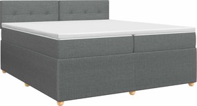 vidaXL Κρεβάτι box spring με στρώμα Σκούρο Γκρι 200 x 200 cm Ύφασμα