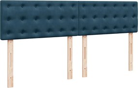 vidaXL Κρεβάτι Boxspring με Στρώμα Μπλε 180x200 εκ. Βελούδινο