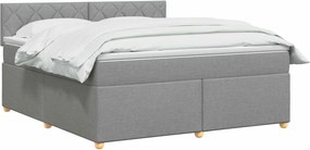 vidaXL Κρεβάτι box spring με στρώμα Ανοιχτό γκρι 140 x 200 cm Ύφασμα
