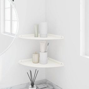 vidaXL Floating Ράφι Γωνίας Γωνιακή βάση 2 τμχ. Λευκός 30 x 30 x 2 εκ.