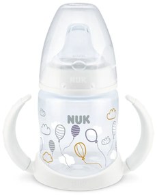 Μπιμπερό Εκπαίδευσης Με Λαβές First Choice Plus 10743943 Temperature Control 150ml 6-18 Μηνών White Nuk 150ml Polypropylene