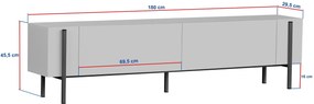 Έπιπλο Τηλεόρασης Atlantic Πεύκο / Μαύρο GROOA 180x30x45
