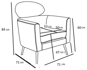 TESTA ΠΟΛΥΘΡΟΝΑ ΧΡΥΣΟ 86x72xH76cm - 01-3145